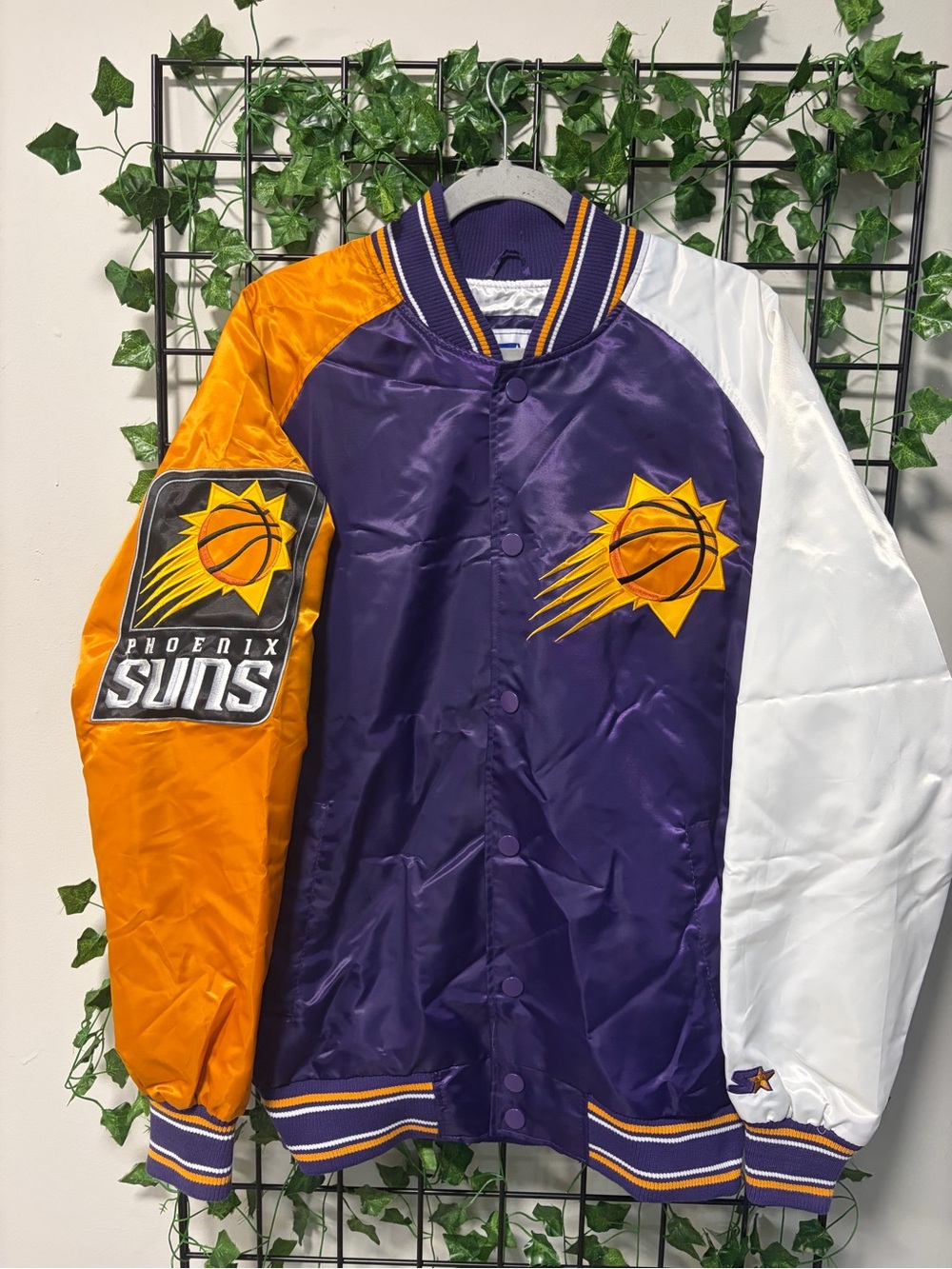 STARTER Phoenix Suns Bomber Jacket - Purple/Orange/White